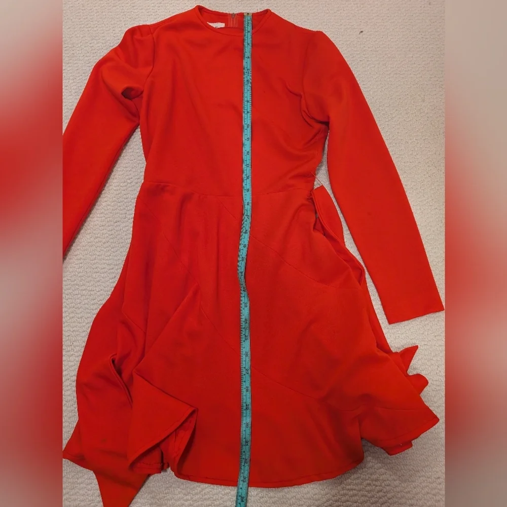 Vintage Miss Sun Valley Red Orange Asymmetrical Panel Dress – 1960s / 1970s - Picture 8 of 10